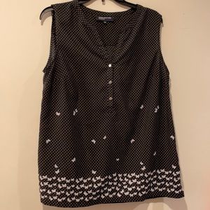 New York & Company Black and white dot blouse